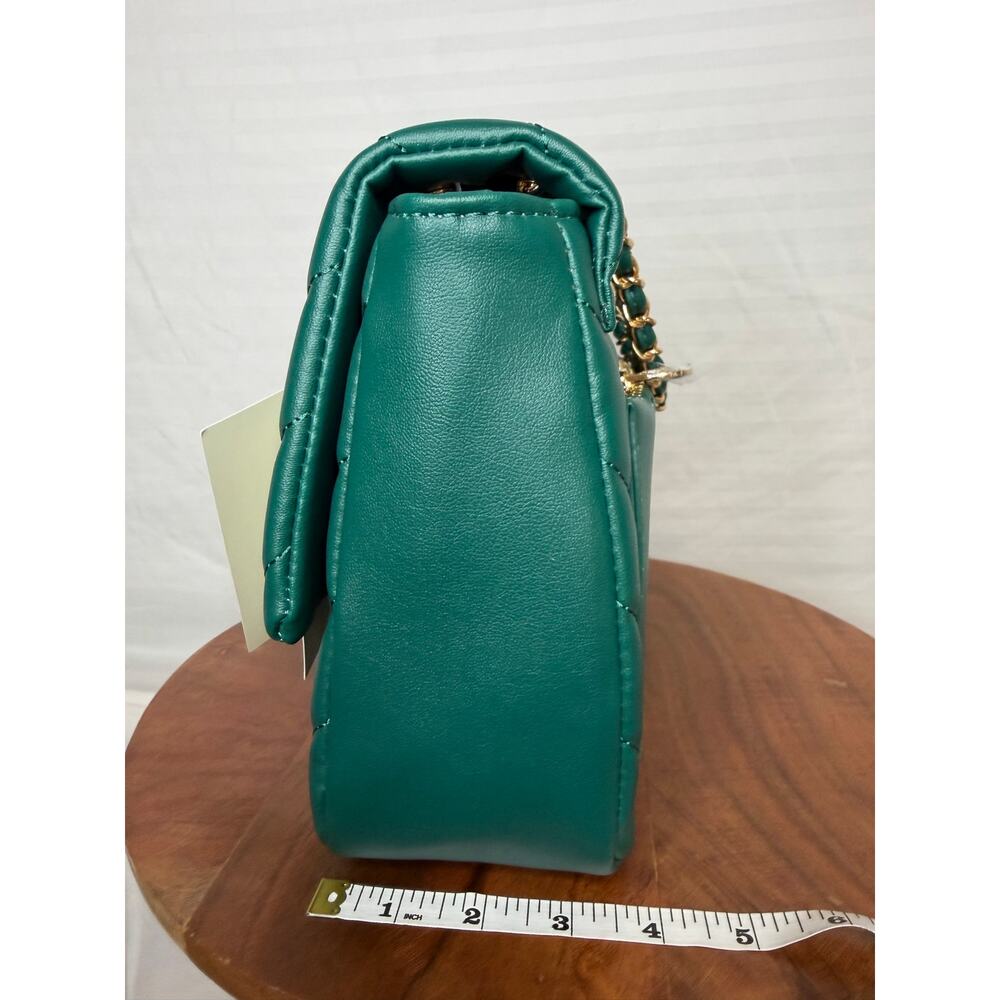 Valentino Orlandi Angel Forest Green Chevron Crossbody NWT Italy - Picture 5 of 7